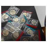 Lot of Miscellaneous Coinage Cut from Mint Sets Various Dates and Mints