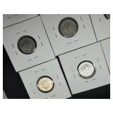 Fifteen Carded S Mint Dimes Various Years (In Range of 1969-1994)