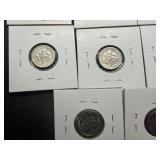 Fifteen Carded S Mint Dimes Various Years (In Range of 1969-1994)