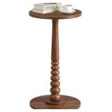 VASAGLE Mariel Collection Round Side Table, Minor Scratches , Small Sofa Table, Bedside Table, Solid Wood Leg, Mid-Century Modern Style, for Living Room, Bedroom, Chestnut Walnut LET293KX01 - Assembly