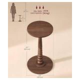 VASAGLE Mariel Collection Round Side Table, Minor Scratches Small Sofa Table, Bedside Table, Solid Wood Leg, Mid-Century Modern Style, for Living Room, Bedroom, Chestnut Walnut LET293KX01 - Assembly R