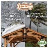 NEW Backyard Discovery 14' x 12' Cedar Wood Peak Roof Gazebo with PowerPort