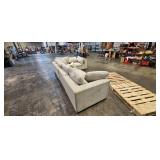 Thomasville Lowell 5-piece Modular Cloth Sectional - Light Beige/Gray - Dirty, Bad Zipper on Pillow