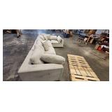 Thomasville Lowell 5-piece Modular Cloth Sectional - Light Beige/Gray - Dirty, Bad Zipper on Pillow