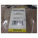 NEW 2 Pack of Spalding Women's Fleece Bomber Jackets - Black and Taupe - Size MEDIUM (M)