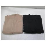 NEW 2 Pack of Spalding Women's Fleece Bomber Jackets - Black and Taupe - Size LARGE (L)