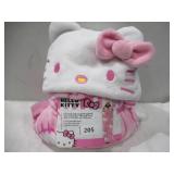 NEW Kids’ Plush Hooded Throw with Faux Fur Lining, 40' x 50' - Hello Kitty