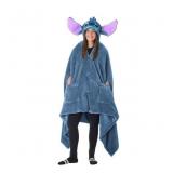 NEW Adult Licensed 43' x 81' Hooded Blanket - Disney's Stitch