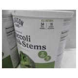 NEW 2 Pack of Augason Farms Freeze Dried Broccoli Florets and Stems 34 Servings per Pack, BB 6/2055