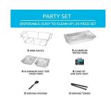 NEW Member's Mark Party Set with 2-hour Safe Heat Chafing Fuel, 24 Piece Set