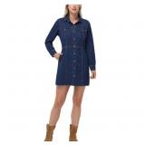NEW 2 Pack of Frye Women's Long Sleeve Denim Mini Dresses - Bone / Dark Wash - Size MEDIUM