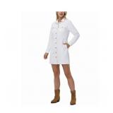 NEW 2 Pack of Frye Women's Long Sleeve Denim Mini Dresses - Bone / Dark Wash - Size MEDIUM