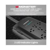 Monster 5007 Gauge 6' Black 12 Outlet Extension Cord - Black