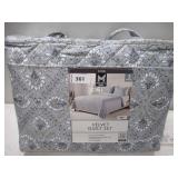 NEW Member's Mark 3-Piece Printed Velvet Quilt Sets - KING - Gray