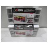 NEW 2 Pack of Art Bin 6828AG Paint Storage Tray, Wall Mountable 21 Compartment Wooden Organizer, White