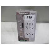 Monster 5016W 6 Outlet, 4 USB-A Wall Tap Power Supply