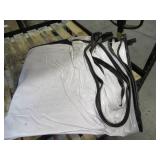 12′ x 16′ 18 oz. Black Vinyl Tarp w/ Advertisement – Reused Billboard – 15 mil Heavyweight Duty - A Grade