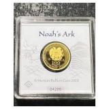 2023 ARMENIA NOAHS ARK 1 GRAM .9999 FINE GOLD ROUND IN CASE