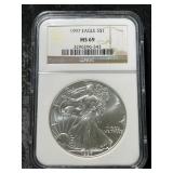 1997 AMERICAN SILVER EAGLE NGC MS69