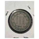 1873 US 3 CENT NICKEL