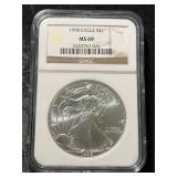 1998 AMERICAN SILVER EAGLE NGC MS69