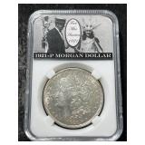 1921 US MORGAN SILVER DOLLAR SLABBED