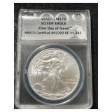 2009 AMERICAN SILVER EAGLE ANACS MS70