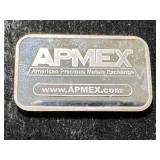 1 TROY OZ .999 FINE SILVER APMEX BAR