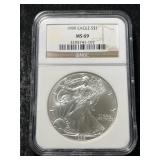 1999 AMERICAN SILVER EAGLE NGC MS69