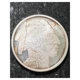 1 TROY OZ .999 FINE SILVER BUFFALO INDIAN ROUND