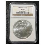 2000 AMERICAN SILVER EAGLE NGC MS69