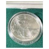 1989 AMERICAN SILVER EAGLE 1 TROY OZ .999 FINE SILVER IN BOX