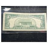 1963 US RED SEAL $5 BILL