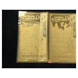 OKLAHOMA AND ARIZONA GOLDBACK 1/2000TH TROY OZ 24K GOLD EACH