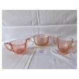 VINTAGE Pink Depression glass pieces- Lot of 3