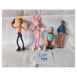 VINTAGE - 1970's Figurines Tonka People, Husky Helper, 2 Bendy Rubber Figurines- Lot of 4