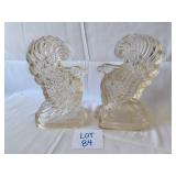 Glass Eagle Bookends