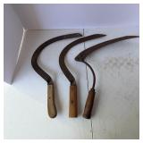 Lot of Vintage Hand Scythes