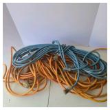 Lot of Blue and Orange Extension Cords
