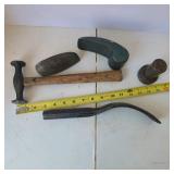 Lot of 5 Auto Body Sheet Metal Hammers and Dollies