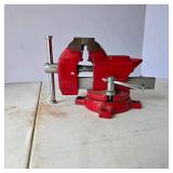 Red 8 1/2 Inch Bench Vise with Swivel Base