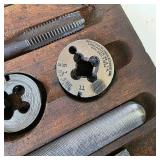 Vintage Tap and Die Set in Wooden Case with Assorted Dies and Taps