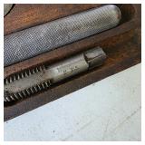 Vintage Tap and Die Set in Wooden Case with Assorted Dies and Taps