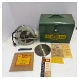Vintage Skil Home Shop Circular Saw with Metal Carry Case and Accessories
