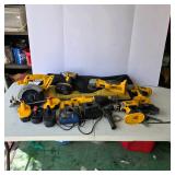 Lot of DeWalt Cordless Power Tools, Batteries, Chargers and Tool Bag
