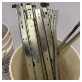 Lot of Metal Drawer Slides and Slide Hardware
