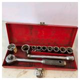 Lot of 2 Vintage 1/4' Drive Socket Sets with Metal Cases