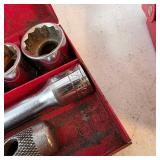 Lot of 2 Vintage 1/4' Drive Socket Sets with Metal Cases