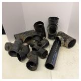 Lot of Black ABS Drain Pipe Fittings