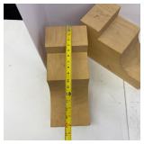 Lot of Wood Corbels and Plastic Storage Bin